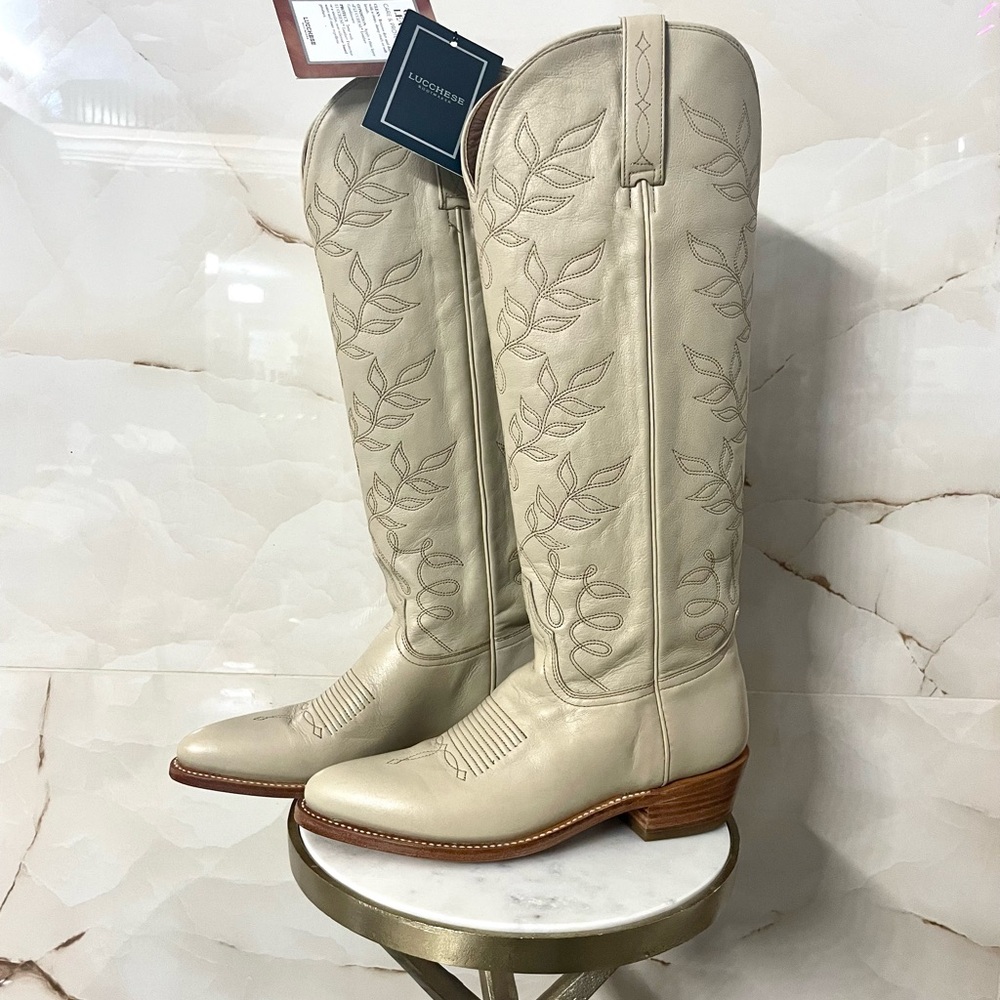 Lucchese Women's Willow Beige/Cream M5131 Boots 7.5-8